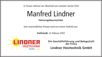 Anzeige von Manfred Lindner von MGO