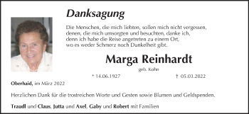 Anzeige von Marga Reinhardt von MGO