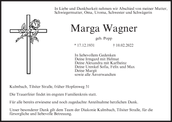 Anzeige von Marga Wagner von MGO