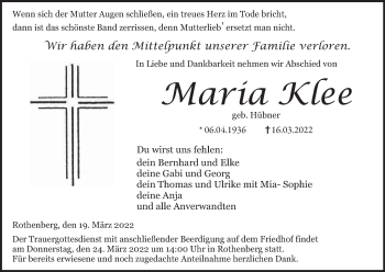 Anzeige von Maria Klee von MGO