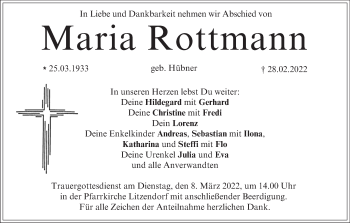 Anzeige von Maria Rottmann von MGO