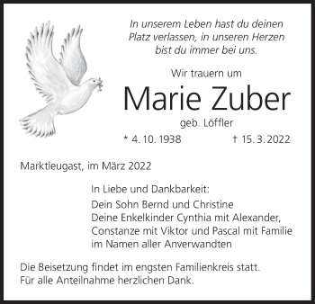 Anzeige von Marie Zuber von MGO