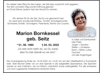 Anzeige von Marion Bornkessel von MGO
