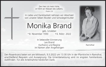Anzeige von Monika Brand von MGO