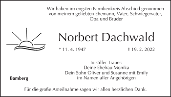 Anzeige von Norbert Dachwald von MGO