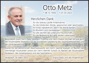 Anzeige von Otto Metz von MGO