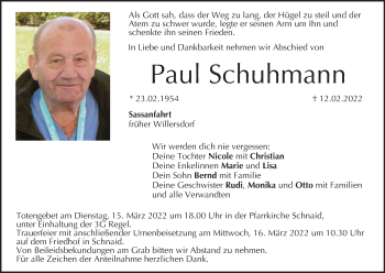 Anzeige von Paul Schuhmann von MGO