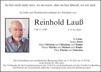 Anzeige von Reinhold Lauß von MGO