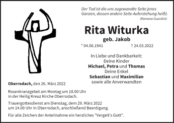 Anzeige von Rita Witurka von MGO