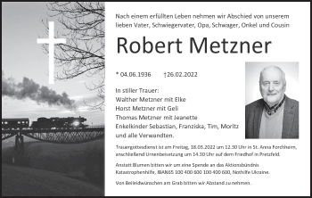 Anzeige von Robert Metzner von MGO