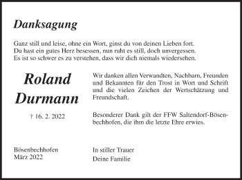 Anzeige von Roland Durmann von MGO