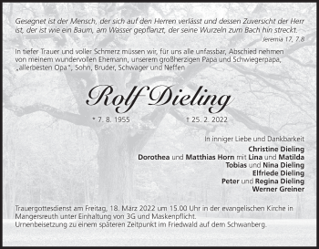 Anzeige von Rolf Dieling von MGO