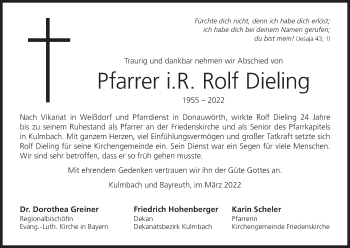 Anzeige von Rolf Dieling von MGO