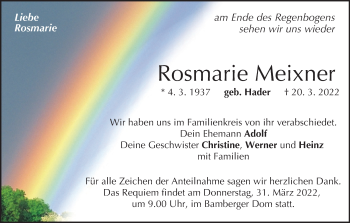 Anzeige von Rosmarie Meixner von MGO