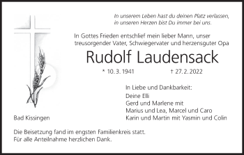 Anzeige von Rudolf Laudensack von MGO