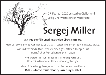 Anzeige von Sergej Miller von MGO