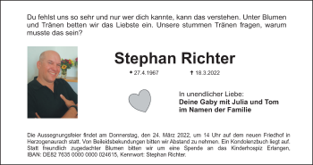 Anzeige von Stephan Richter von MGO