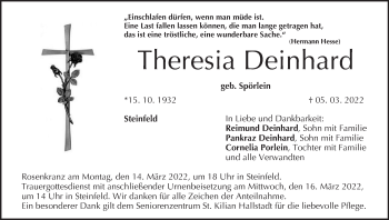 Anzeige von Theresia Deinhard von MGO