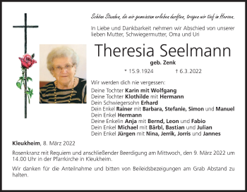 Anzeige von Theresia Seelmann von MGO