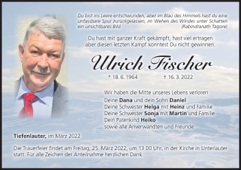 Anzeige von Ulrich Fischer von MGO