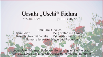 Anzeige von Ursula Fichna von MGO