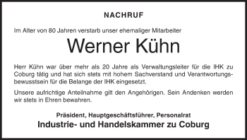 Anzeige von Werner Kühn von MGO