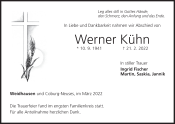 Anzeige von Werner Kühn von MGO