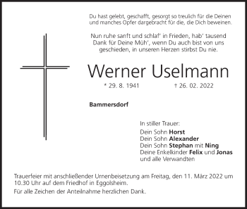 Anzeige von Werner Uselmann von MGO