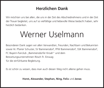 Anzeige von Werner Uselmann von MGO