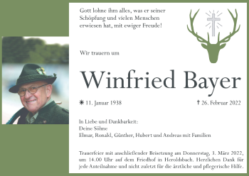 Anzeige von Winfried Bayer von MGO