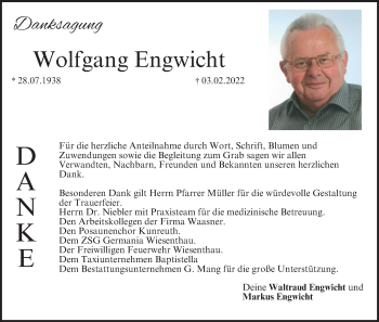 Anzeige von Wolfgang Engwicht von MGO