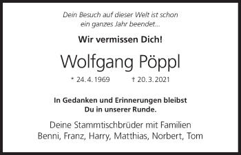 Anzeige von Wolfgang Pöppl von MGO