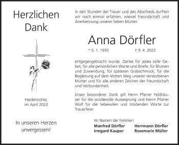 Anzeige von Anna Dörfler von MGO
