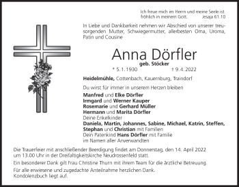 Anzeige von Anna Dörfler von MGO