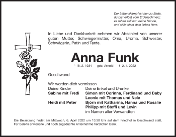 Anzeige von Anna Funk von MGO