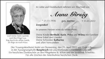 Anzeige von Anna Girsig von MGO