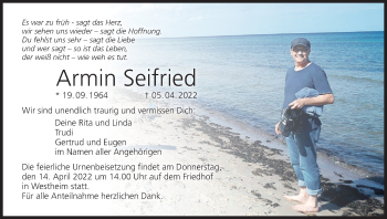Anzeige von Armin Seifried von MGO
