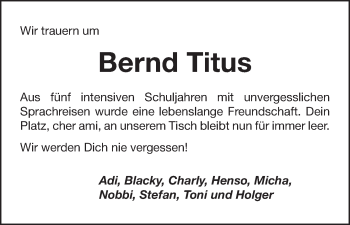 Anzeige von Bernd Titus von MGO