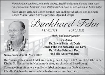 Anzeige von Burkhard Fehn von MGO