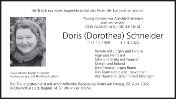 Anzeige von Doris Schneider von MGO