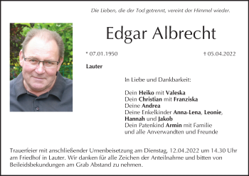 Anzeige von Edgar Albrecht von MGO
