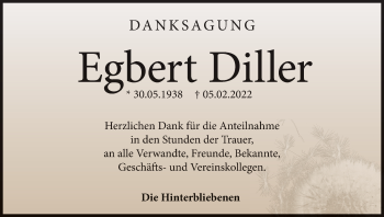 Anzeige von Egbert Diller von MGO