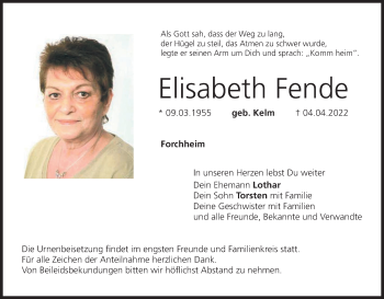 Anzeige von Elisabeth Fende von MGO