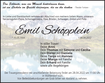 Anzeige von Emil Schöpplein von MGO