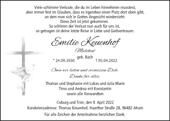 Anzeige von Emilie Keuenhof von MGO