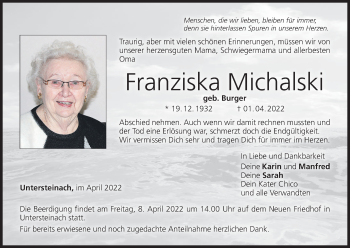 Anzeige von Franziska Michalski von MGO