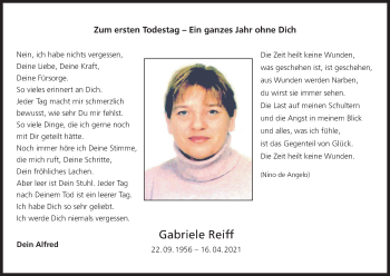 Anzeige von Gabriele Reiff von MGO