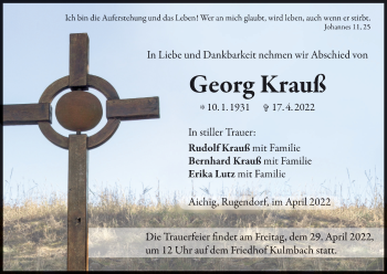 Anzeige von Georg Krauß von MGO