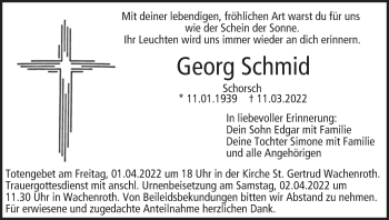 Anzeige von Georg Schmid von MGO