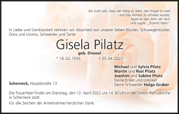Anzeige von Gisela Pilatz von MGO
